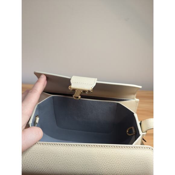 NEW Senreve Cadence Pebbled Leather Crossbody Purse Cream 14K Gold Plated - Picture 10 of 12